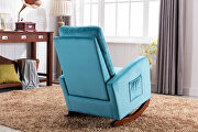 Blue velvet upholstered rocking chair by La Spezia additional picture 3