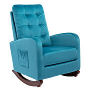Blue velvet upholstered rocking chair by La Spezia additional picture 6