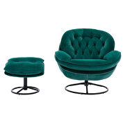 Green velvet accent chair with ottoman set by La Spezia additional picture 14