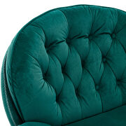 Green velvet accent chair with ottoman set additional photo 4 of 14
