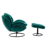 Green velvet accent chair with ottoman set by La Spezia additional picture 5
