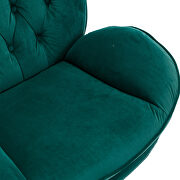 Green velvet accent chair with ottoman set by La Spezia additional picture 8