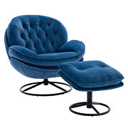 Blue velvet accent chair with ottoman set by La Spezia additional picture 11