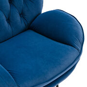 Blue velvet accent chair with ottoman set by La Spezia additional picture 15