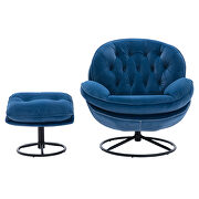 Blue velvet accent chair with ottoman set by La Spezia additional picture 8