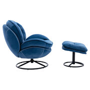 Blue velvet accent chair with ottoman set by La Spezia additional picture 9