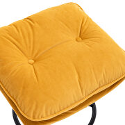 Yellow velvet accent chair with ottoman set by La Spezia additional picture 11