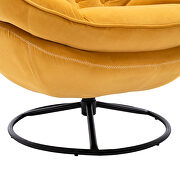 Yellow velvet accent chair with ottoman set additional photo 5 of 14