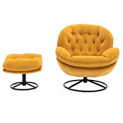 Yellow velvet accent chair with ottoman set by La Spezia additional picture 8