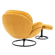 Yellow velvet accent chair with ottoman set by La Spezia additional picture 9