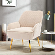 Modern beige soft velvet material accent chair by La Spezia additional picture 13