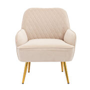 Modern beige soft velvet material accent chair by La Spezia additional picture 4
