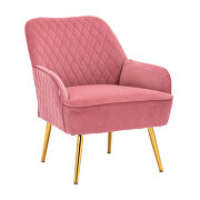 Modern pink soft velvet material accent chair additional photo 4 of 13