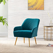 Modern teal soft velvet material accent chair by La Spezia additional picture 14