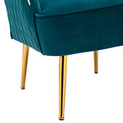 Modern teal soft velvet material accent chair additional photo 3 of 13