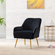 Modern black soft velvet material accent chair by La Spezia additional picture 14