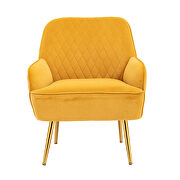 Modern yellow soft velvet material accent chair additional photo 2 of 13