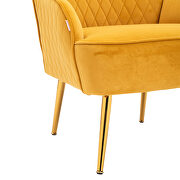 Modern yellow soft velvet material accent chair additional photo 3 of 13