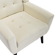 Modern beige soft velvet material ergonomics accent chair additional photo 3 of 11