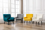 Modern yellow soft velvet material ergonomics accent chair additional photo 4 of 11