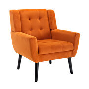 Modern orange soft velvet material ergonomics accent chair additional photo 5 of 11