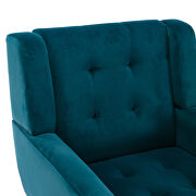 Modern teal soft velvet material ergonomics accent chair additional photo 2 of 11