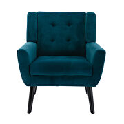 Modern teal soft velvet material ergonomics accent chair additional photo 3 of 11