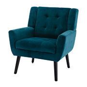 Modern teal soft velvet material ergonomics accent chair additional photo 4 of 11