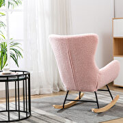 Pink teddy fabric padded seat rocking chair with high backrest and armrests by La Spezia additional picture 3