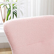 Pink teddy fabric padded seat rocking chair with high backrest and armrests by La Spezia additional picture 8