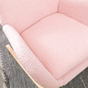 Pink teddy fabric padded seat rocking chair with high backrest and armrests by La Spezia additional picture 9