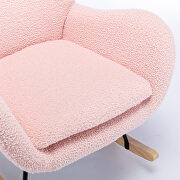 Pink teddy fabric padded seat rocking chair with high backrest and armrests by La Spezia additional picture 10