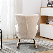 Beige teddy fabric padded seat rocking chair with high backrest and armrests by La Spezia additional picture 12