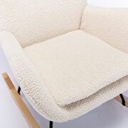 Beige teddy fabric padded seat rocking chair with high backrest and armrests by La Spezia additional picture 4