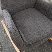 Gray teddy fabric padded seat rocking chair with high backrest and armrests by La Spezia additional picture 9