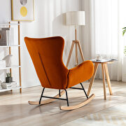 Orange velvet fabric padded seat rocking chair with high backrest and armrests by La Spezia additional picture 3