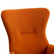 Orange velvet fabric padded seat rocking chair with high backrest and armrests by La Spezia additional picture 4
