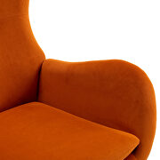 Orange velvet fabric padded seat rocking chair with high backrest and armrests by La Spezia additional picture 8
