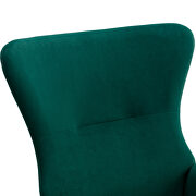 Green velvet fabric padded seat rocking chair with high backrest and armrests by La Spezia additional picture 3
