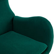 Green velvet fabric padded seat rocking chair with high backrest and armrests by La Spezia additional picture 4