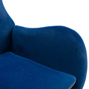 Dark blue velvet fabric padded seat rocking chair with high backrest and armrests by La Spezia additional picture 4