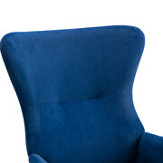 Dark blue velvet fabric padded seat rocking chair with high backrest and armrests by La Spezia additional picture 5