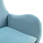 Light blue velvet fabric padded seat rocking chair with high backrest and armrests by La Spezia additional picture 6