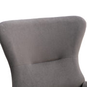 Dark gray velvet fabric padded seat rocking chair with high backrest and armrests by La Spezia additional picture 4