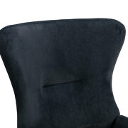 Black velvet fabric padded seat rocking chair with high backrest and armrests by La Spezia additional picture 4