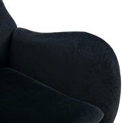 Black velvet fabric padded seat rocking chair with high backrest and armrests by La Spezia additional picture 9