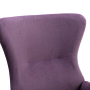 Purple velvet fabric padded seat rocking chair with high backrest and armrests by La Spezia additional picture 6