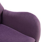 Purple velvet fabric padded seat rocking chair with high backrest and armrests by La Spezia additional picture 9