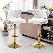 Cream boucle back and golden footrest counter height dining chairs, 2pcs set by La Spezia additional picture 7