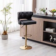 Black leather back and golden footrest counter height dining chairs, 2pcs set by La Spezia additional picture 11